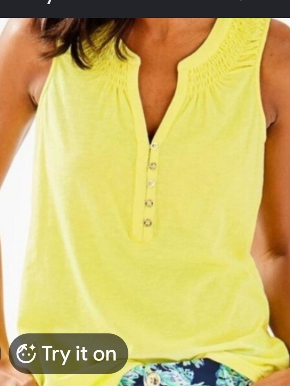 Lilly Pulitzer Essie Bright Yellow Sleeveless Tank
